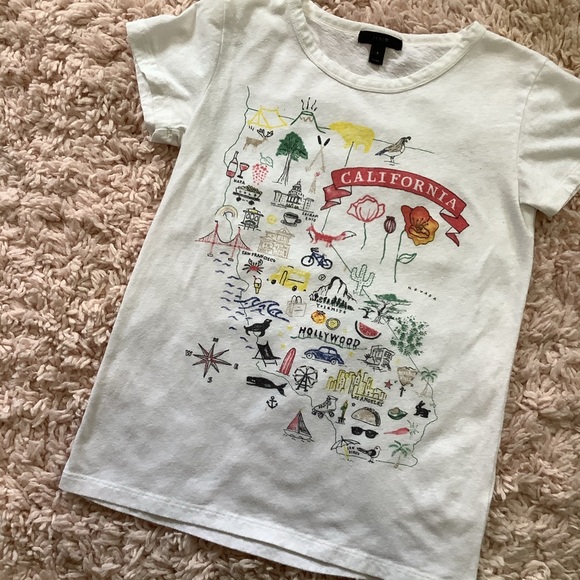 J. Crew California White Short Sleeve Graphic Tee - Picture 7 of 7